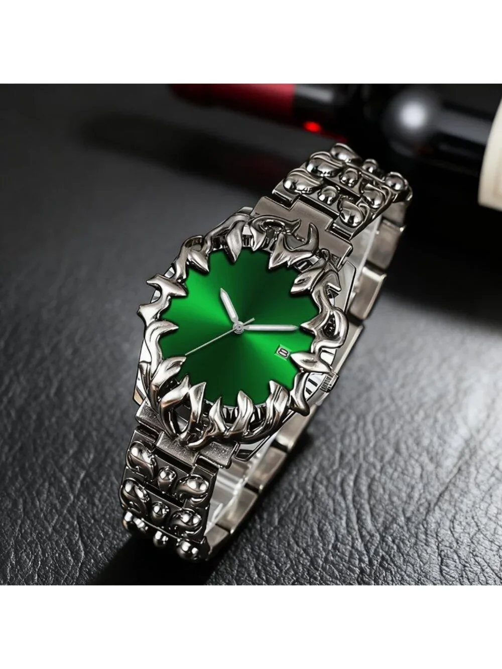 Men's Green Quartz Gothic Claw Unique Stainless Steel Luminous Waterproof Watch